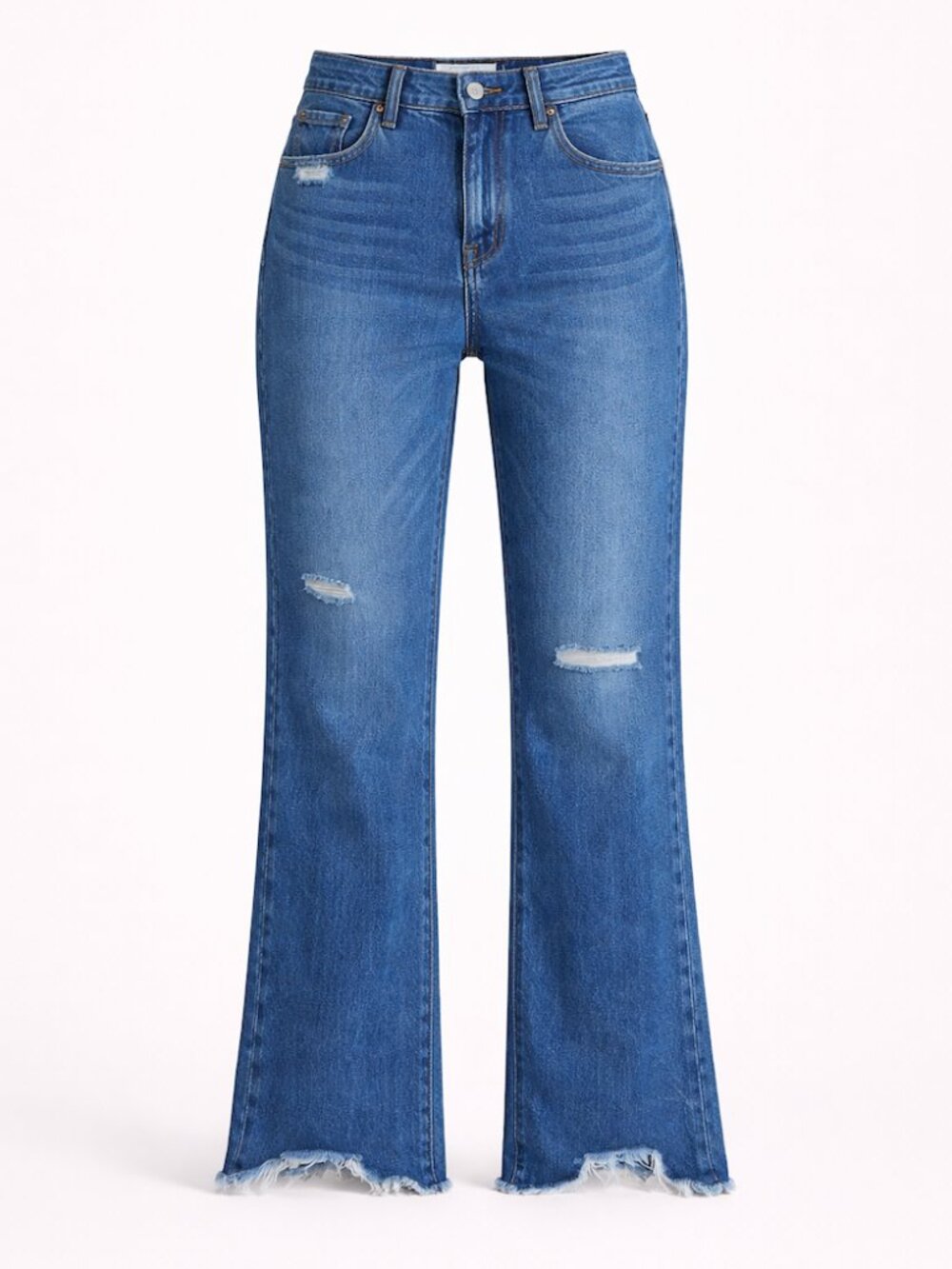 Vintage high waisted frayed hem flare jeans
